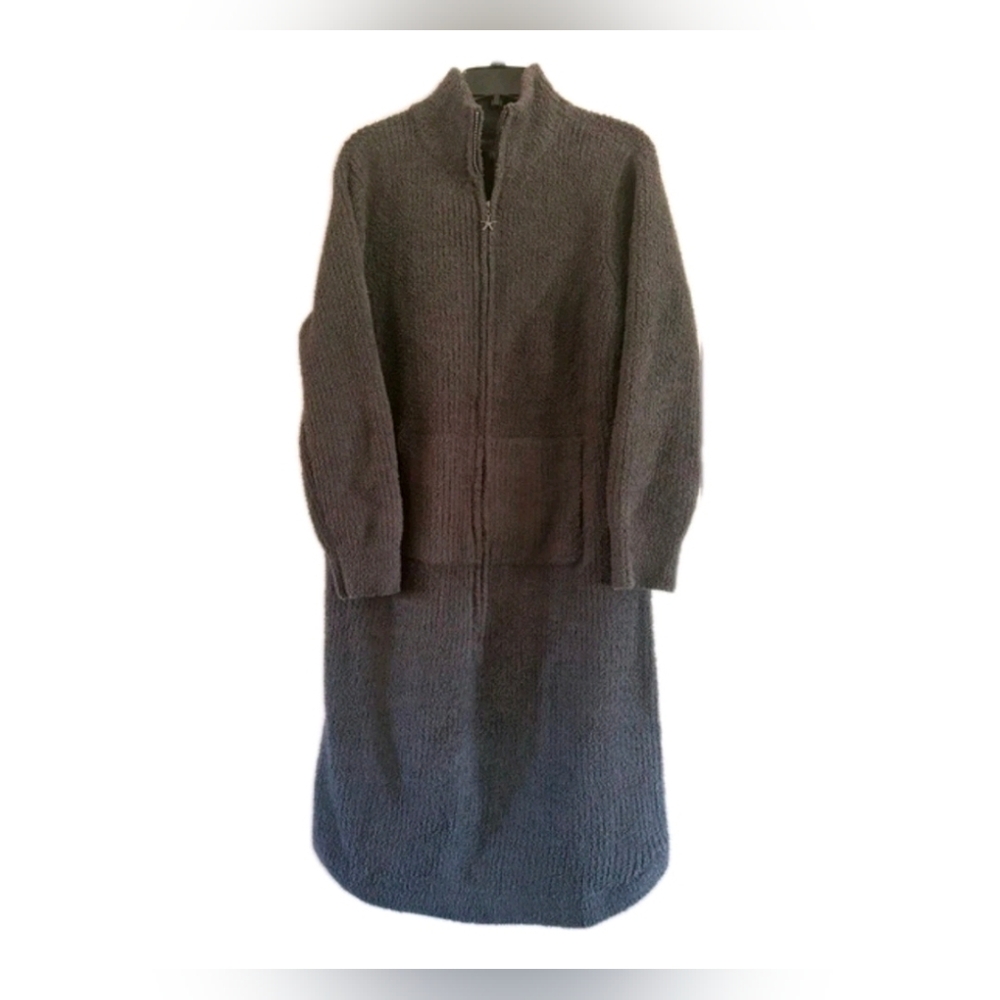 Barefoot Dreams Women's Robe CozyChic Half Zip Black Size Large - XLarge
